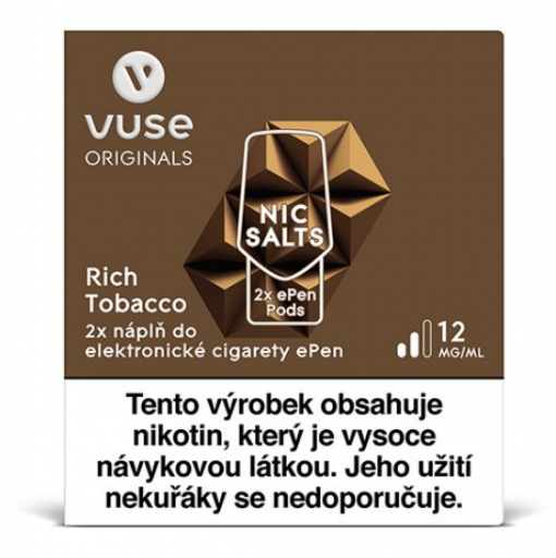 VUSE ePen 3 náplň Rich Tobacco 2ml 12mg - 2ks