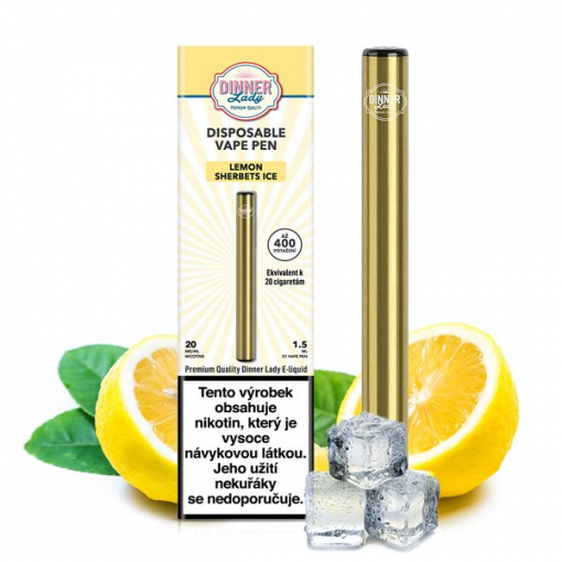 Disposable pod Dinner Lady Vape Pen - Lemon Sherbets Ice 20mg/ml
