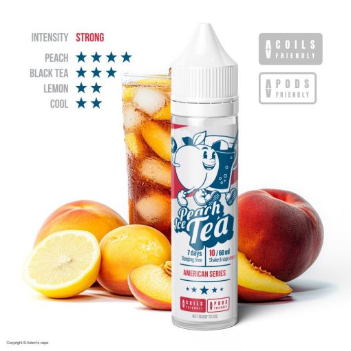Adams vape - American Series -Peach Ice Tea 10ml Longfill - kolek Q