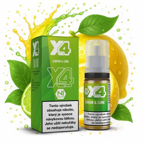 Nicotine salt X4 Bar Juice - Lemon Lime 10ml