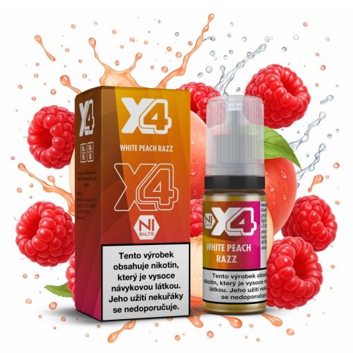 Nicotine salt X4 Bar Juice - White Peach Razz 10ml